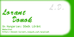 lorant domok business card